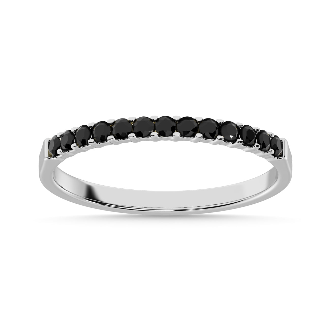 14K White Gold 1/5 Ct.tw Black Diamond Machine Band