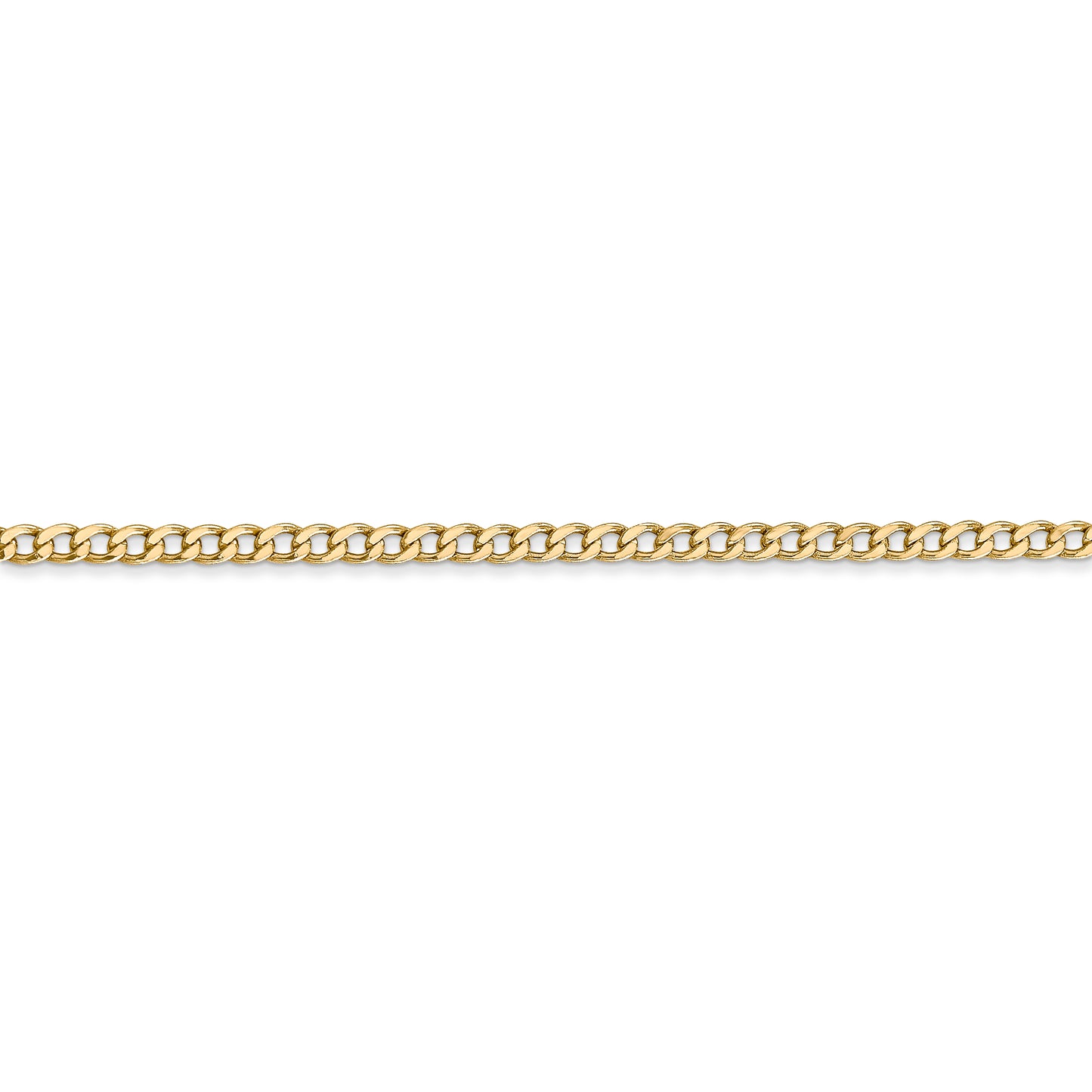 14k 2.5mm Semi-Solid Curb Chain