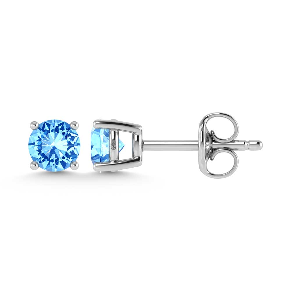 14K White Gold Lab Grown Blue Diamond 1/2 Ct.Tw. Stud Earrings