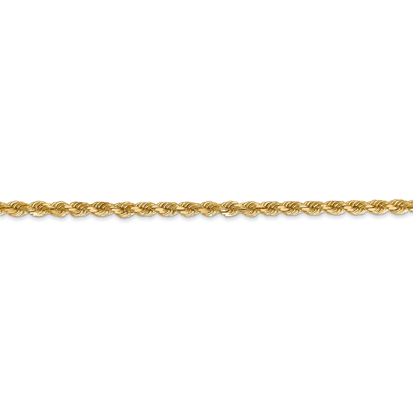 14k 2.75mm Diamond-cut Rope with Lobster Clasp Chain