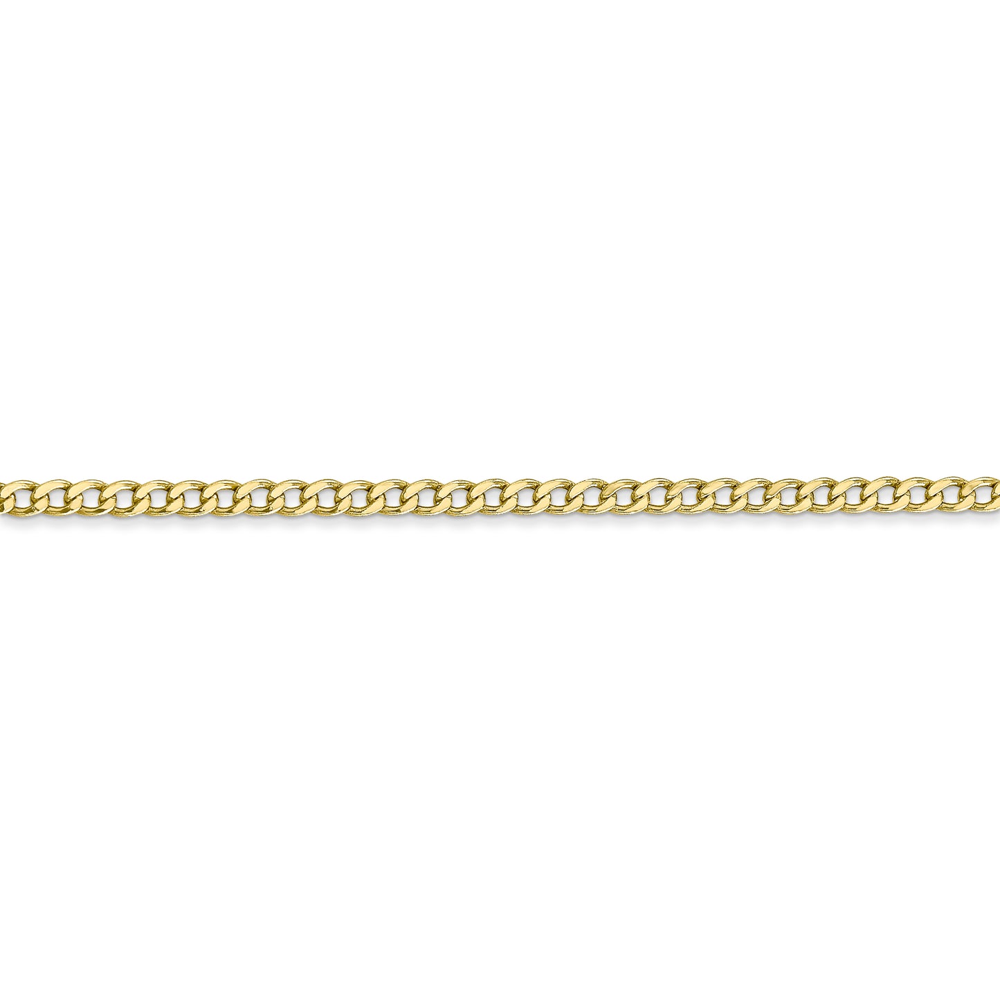 10k 2.5mm Semi-Solid Curb Link Chain