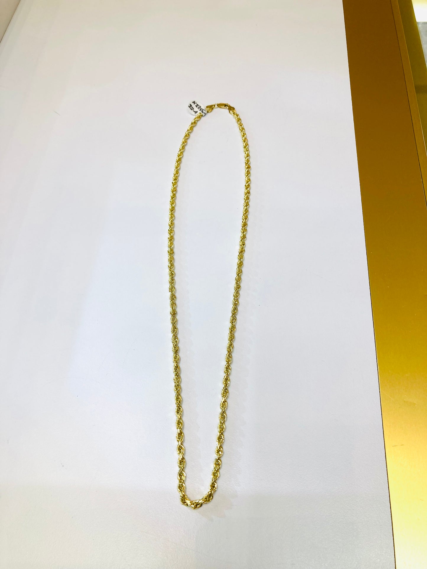 10K Gold Rope Chain 22” 3.5mm