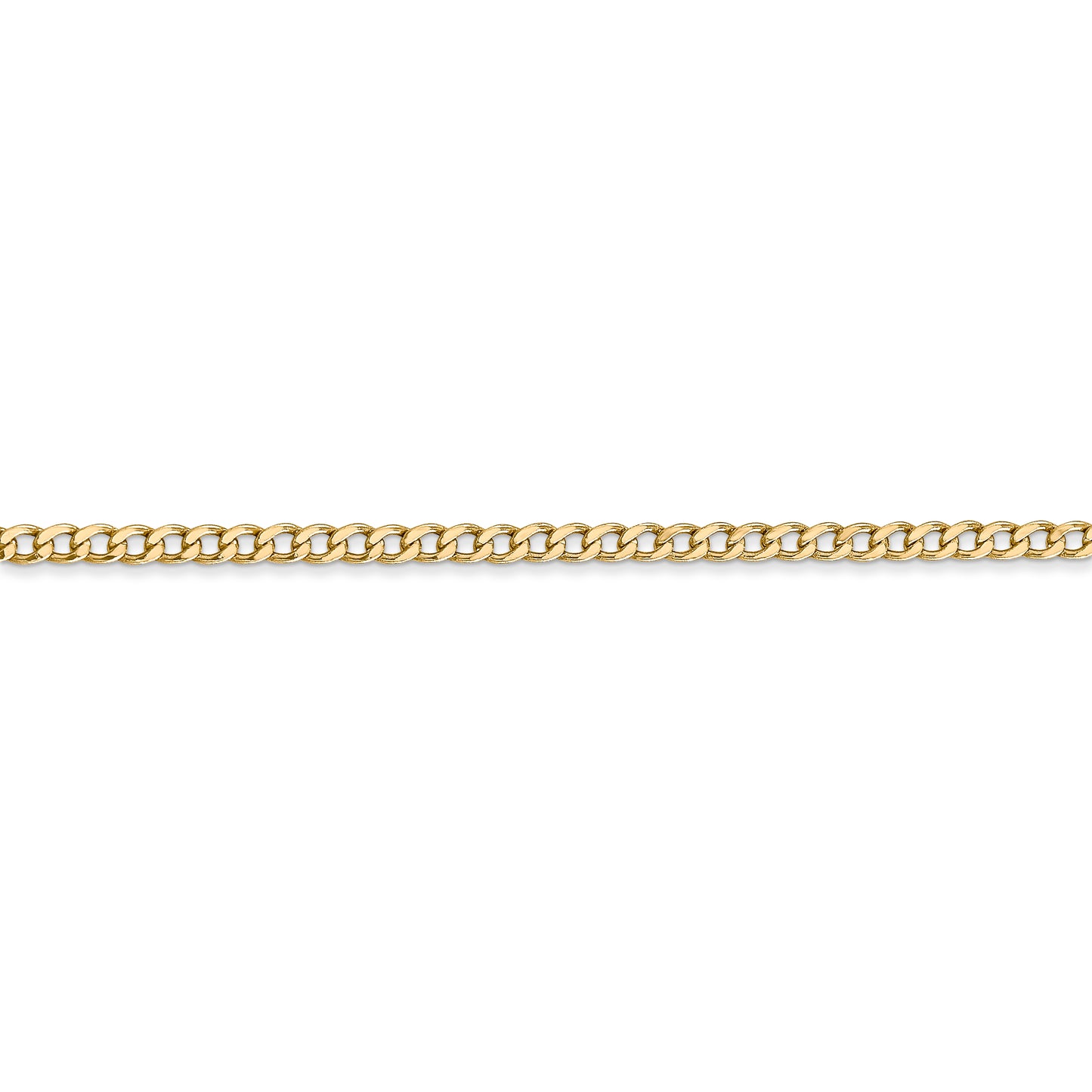 14k 2.5mm Semi-Solid Curb Chain