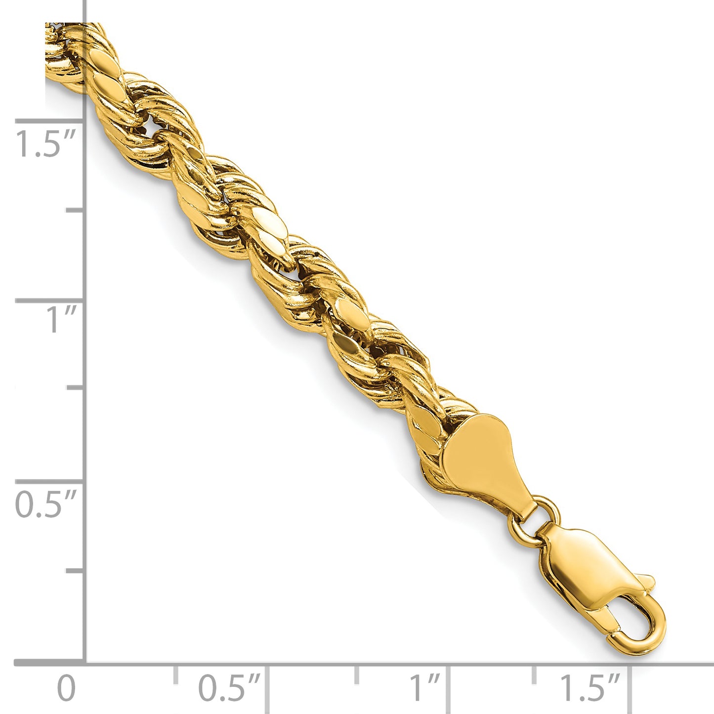 14k 5.5mm Semi-solid D/C Rope Chain