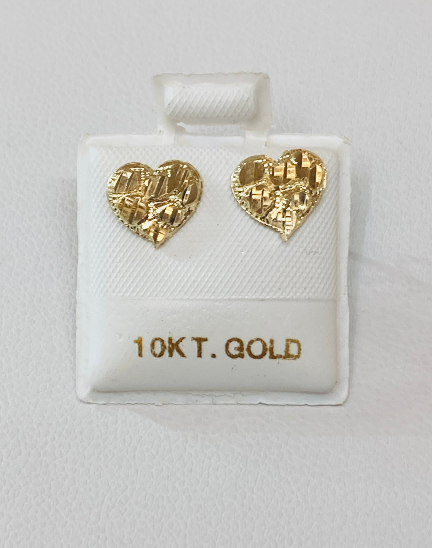 10K Gold Heart Nugget Earrings