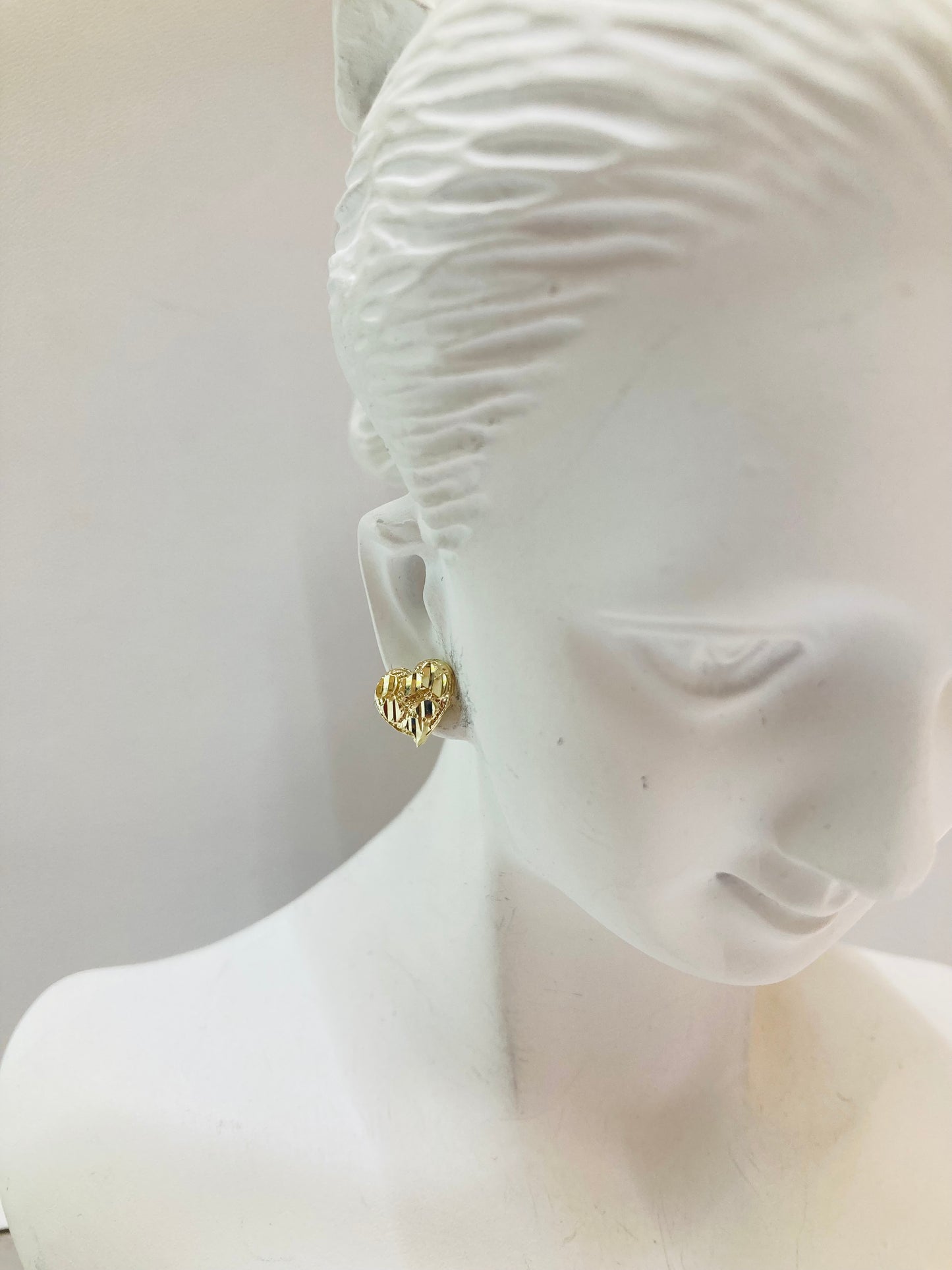 10K Gold Heart Nugget Earrings