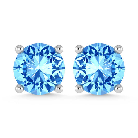 14K White Gold Lab Grown Blue Diamond 1/2 Ct.Tw. Stud Earrings